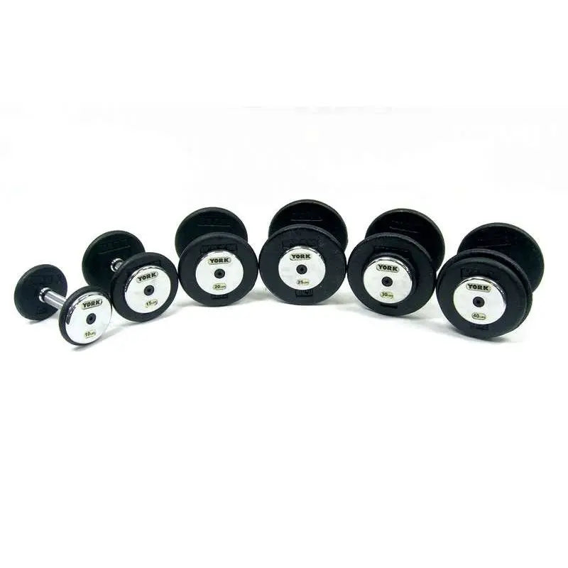 York Dumbbells - Pro Style SDH Dumbbell w/ Chrome End Plates (Pair) Weights York Barbell 10 LB