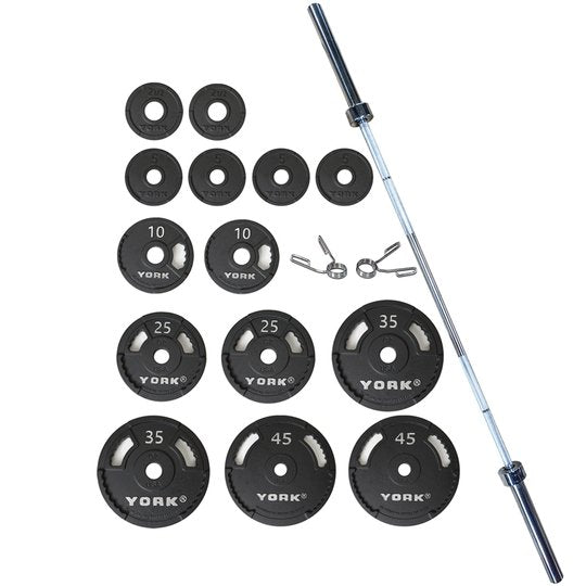 York G2 Cast Olympic Plate Set - 300lb Weights York Barbell   