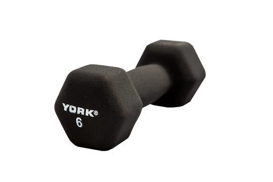 York Hex Neoprene Dumbbell Weights York Barbell 6LB  