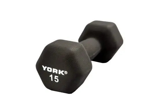 York Hex Neoprene Dumbbell Weights York Barbell 15LB
