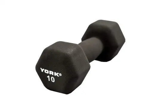 York Hex Neoprene Dumbbell Weights York Barbell 10LB