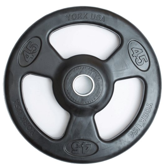 York ISO Grip Rubber Encased Olympic Plates Weights York Barbell   