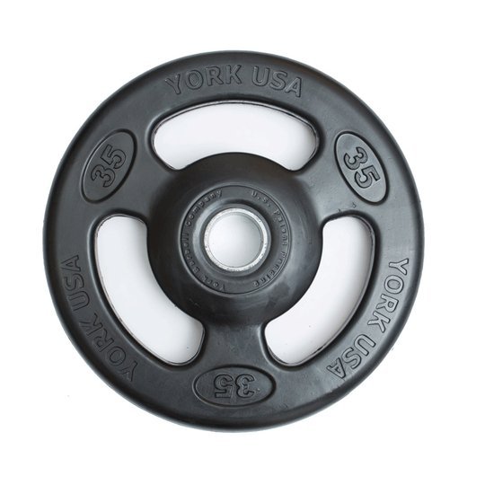 York ISO Grip Rubber Encased Olympic Plates Weights York Barbell