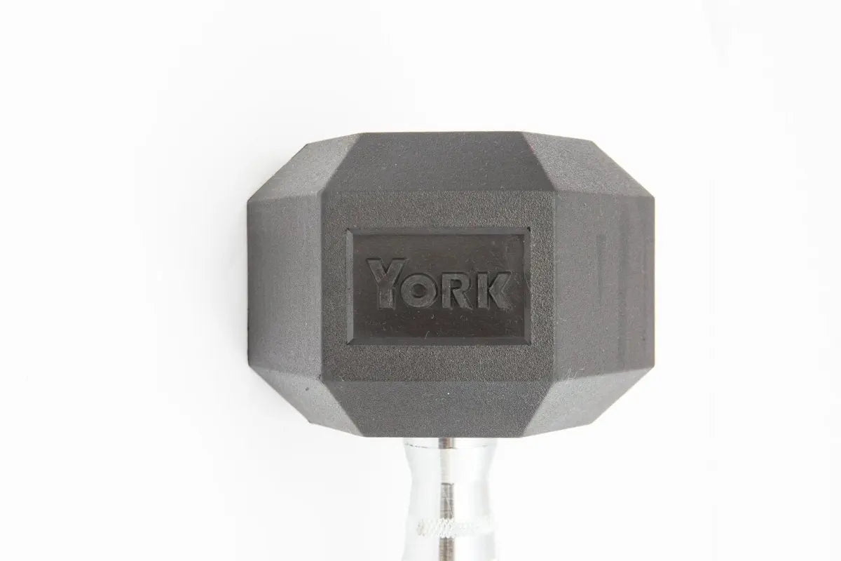 York Pro Rubber Hex Dumbbell Weights York Barbell