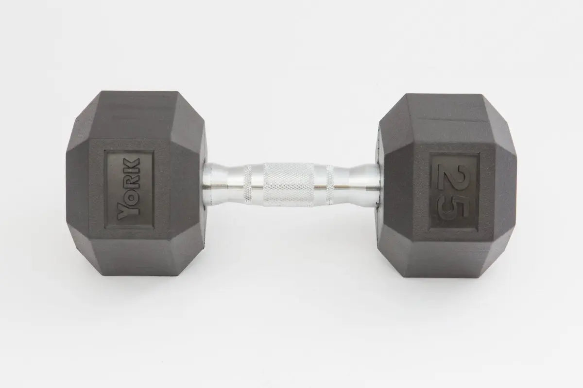 York Pro Rubber Hex Dumbbell Weights York Barbell