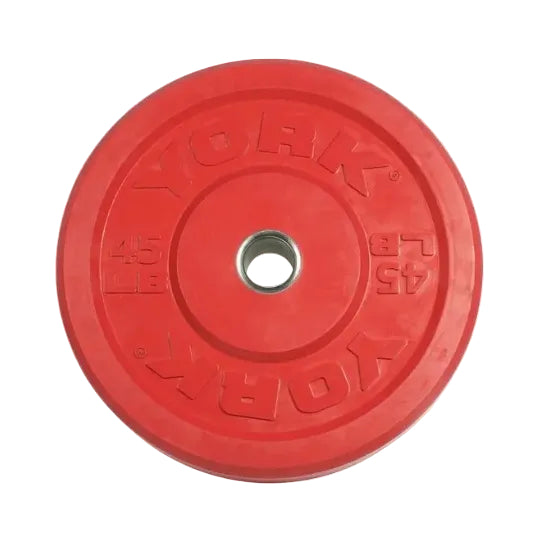 York Solid Rubber Training Bumper Plates Imperial (LB) Weights York Barbell 45lb Red