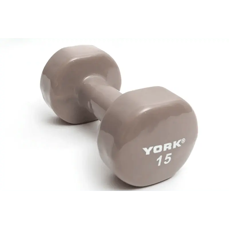 York Vinyl Dipped Dumbbell Weights York Barbell 15 LB