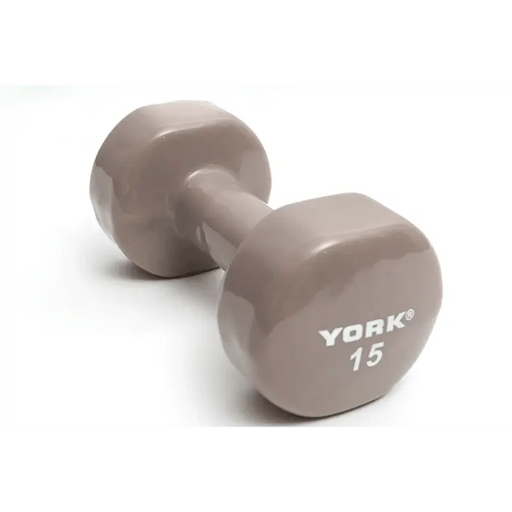York Vinyl Dipped Dumbbell Weights York Barbell 15 LB