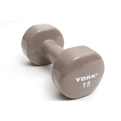 York Vinyl Dipped Dumbbell Weights York Barbell 15 LB