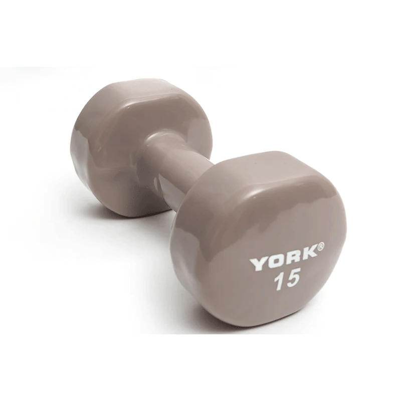 York Vinyl Dipped Dumbbell Weights York Barbell 15 LB