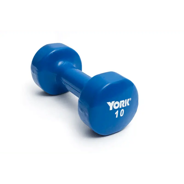 York Vinyl Dipped Dumbbell Weights York Barbell 10 LB