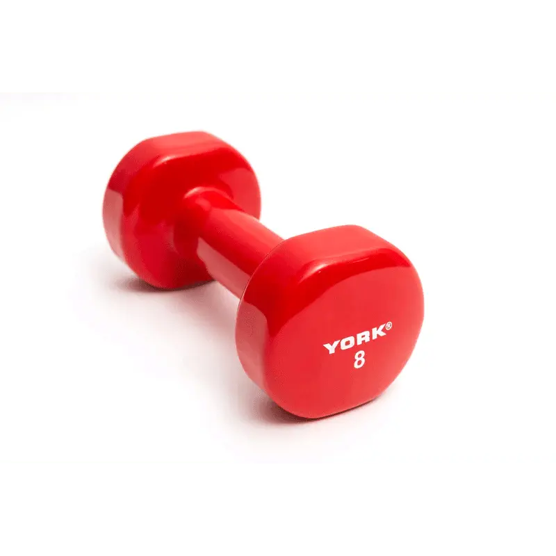 York Vinyl Dipped Dumbbell Weights York Barbell 8 LB