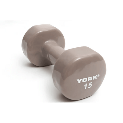 York Vinyl Dipped Dumbbell Weights York Barbell 15 LB  