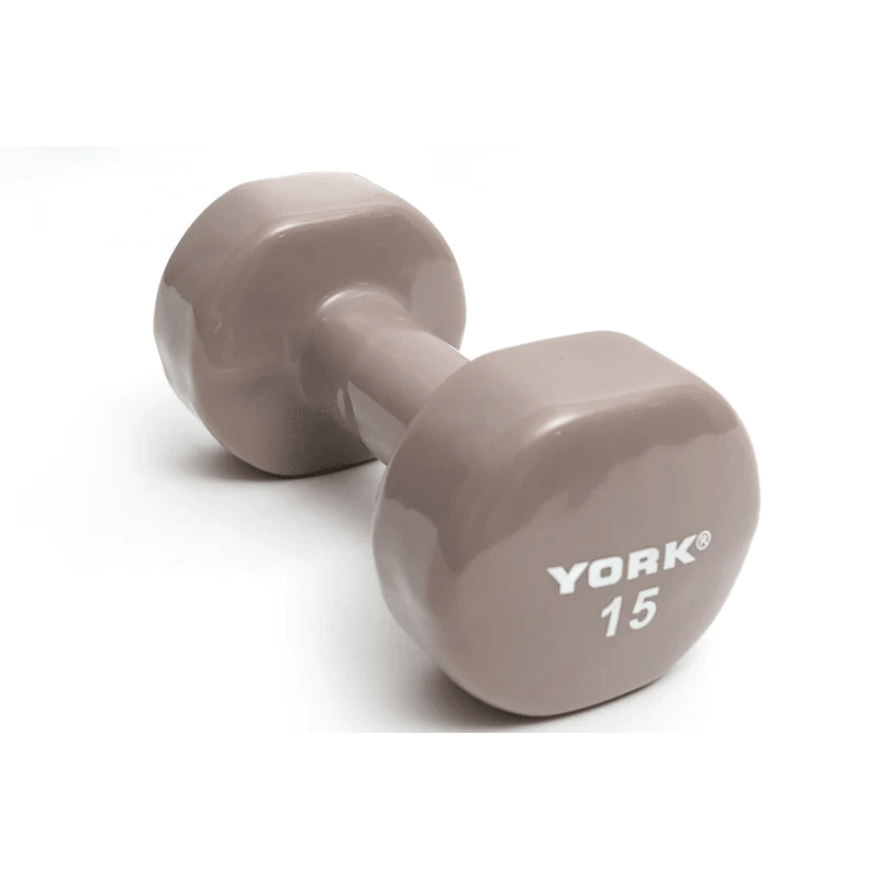 York Vinyl Dipped Dumbbell Weights York Barbell 15 LB  