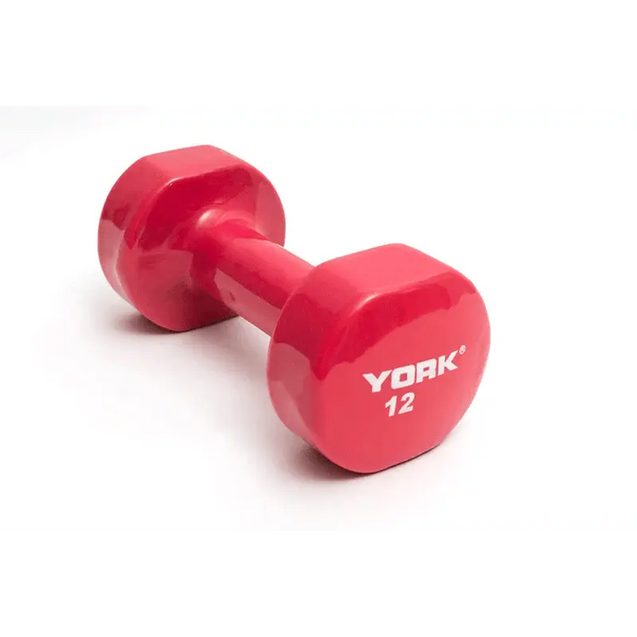 York Vinyl Dipped Dumbbell Weights York Barbell 12 LB