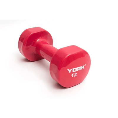 York Vinyl Dipped Dumbbell Weights York Barbell 12 LB
