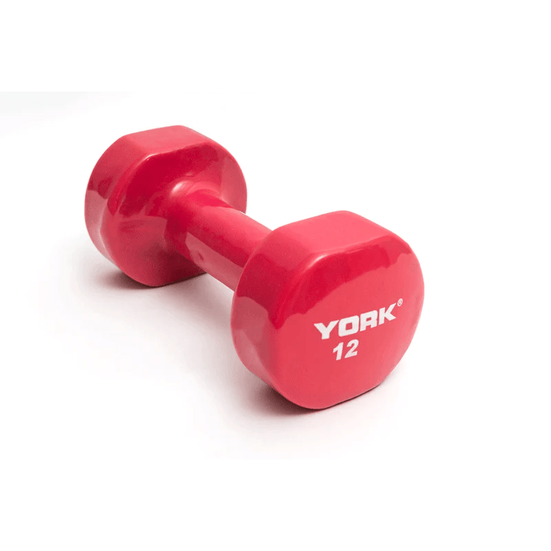 York Vinyl Dipped Dumbbell Weights York Barbell 12 LB